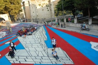 Il Disegno di Porta Romana ripreso dall'alto.