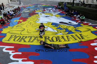 Con cuffia ed occhialini. 'Risposta ironica al disegno di Porta Solest'.