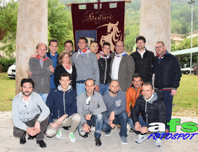 Il Comitato di Porta Romana con i cavalieri del 2016 Fabio Picchioni e Lorenzo Melosso.