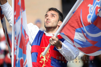 Il singolista Fabrizio Ercoli (9 classificato) durante le qualificazioni.