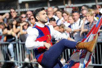 Il singolista Jacopo Cinelli (39 classificato) durante le qualificazioni.