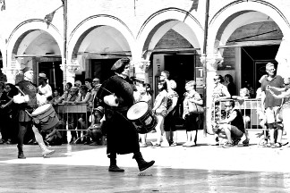 I musici in Piazza del Popolo.