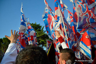 I festeggiamenti per la vittoria della Quintana di Agosto 2013.