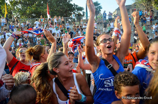 I festeggiamenti per la vittoria della Quintana di Agosto 2013.