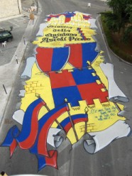 Il disegno di Porta Romana visto dall'alto.