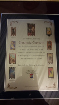 La targa ricordo consegnata al cavaliere Emanuele Capriotti.