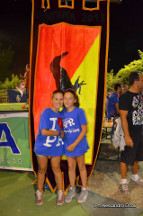 Foto ricordo con il Palio vinto alla Quintana di Agosto 2013.