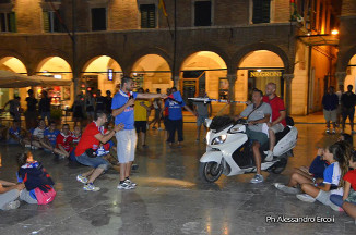 Quintana "particolare" in Piazza del Popolo.