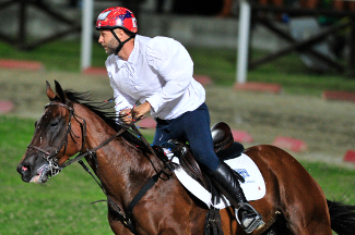 Emanuele Capriotti ed Amaldra mentre si riscaldano.