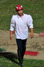 Emanuele Capriotti ha terminato il suo riscaldamento.