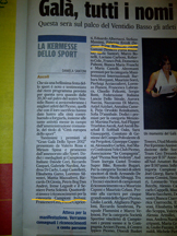 Quotidiano locale che riporta i nomi dei premiati.