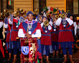 I musici suonano l'inno durante la premiazione della Combinata Campione d'Italia 2014.