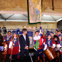 La consegna del palio di Campioni d'Italia 2014.