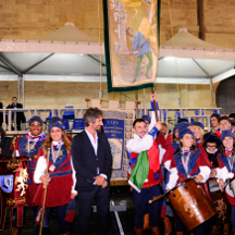 La consegna del palio di Campioni d'Italia 2014.