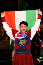 Jacopo Cinelli festeggia il titolo di Campioni d'Italia 2014.