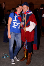 Giuseppe Simonetti con la ragazza festeggiano il titolo di Campioni d'Italia 2014.