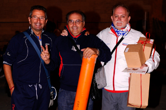 Giovanni Tulli, Ado Paolini e Saturno Ferranti festeggiano il titolo di Campioni d'Italia 2014.