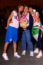 Beatrice Bucciarelli, Vincenza Baiocchi e Valeria Poli festeggiano il titolo di Campioni d'Italia 2014.
