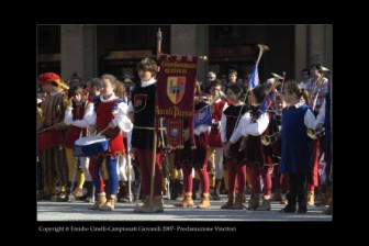 I festeggiamenti per il 3 posto sia nei Musici sia nella Grande Squadra ai Campionati Giovanili di Lugo 2007.