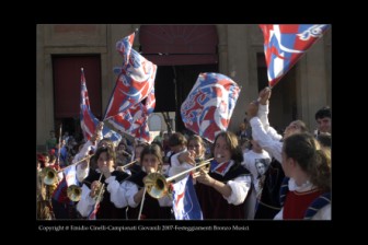I festeggiamenti per il 3 posto sia nei Musici sia nella Grande Squadra ai Campionati Giovanili di Lugo 2007.