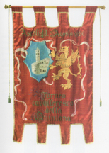 Palio dell'autore Giuseppe Rosati vinto nella Quintana del 1956 dall'Ascolano Luigi Civita (su Farfalla).