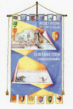 Palio dell'autore Gaetano Carboni vinto nella Quintana di Luglio 2004 dall'Ascolano di Castignano Emanuele Capriotti (su Atlanda).