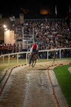 Il&nbsp;cavaliere&nbsp;Lorenzo&nbsp;Melosso&nbsp;del&nbsp;Sestiere&nbsp;Porta&nbsp;Romana&nbsp;in&nbsp;sella&nbsp;a&nbsp;Tago&nbsp;Island&nbsp;appena&nbsp;terminata&nbsp;la&nbsp;1^&nbsp;tornata.